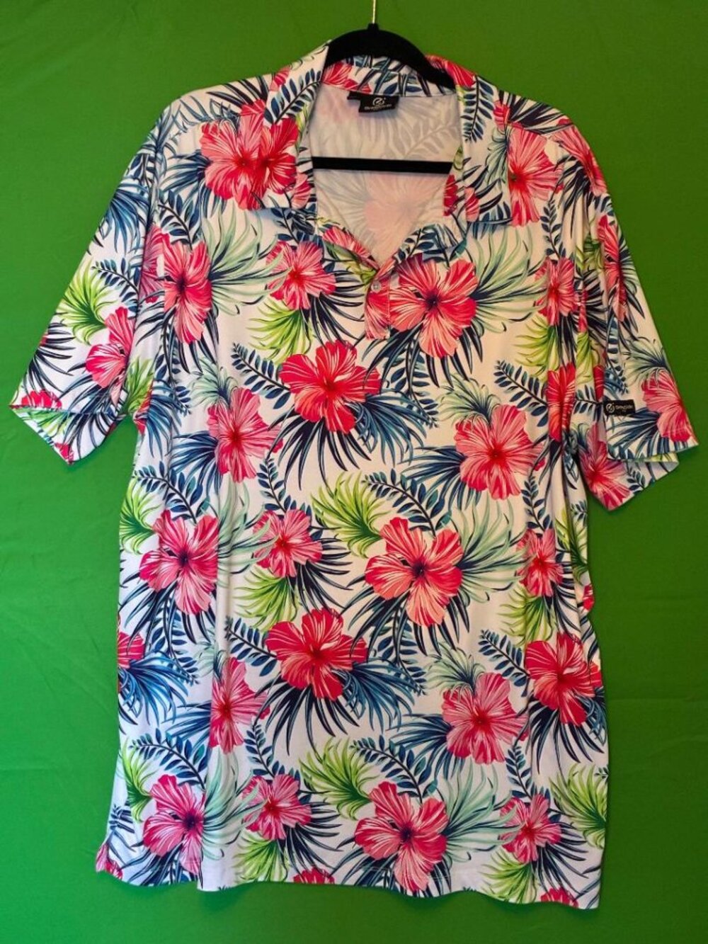 *EUC* GreenSide Men's XXL Floral Golf Hawaiian Resortware Short Sleeve Shirt